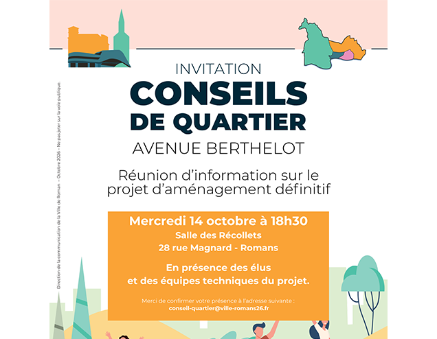 Invitation conseils de quartier avenue Berthelot