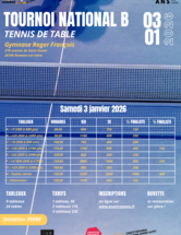 Tournoi nationale B tennis de table