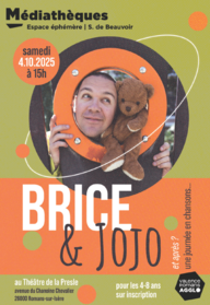 Spectacle pour 4-8 ans « BRICE ET JOJO : et après ? une journée en chansons »