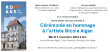 Cérémonie en hommage à l'artiste Nicole Algan