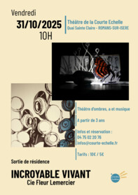 Spectacle enfant - Incroyable Vivant, cie fleur Lemercier (sortie résidence)