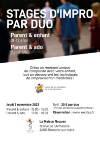 Atelier Impro Théâtrale Parent & Enfant, Parent & Ado