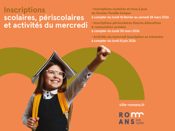 Inscriptions scolaires et périscolaires 2026-2027 : à vos agendas !